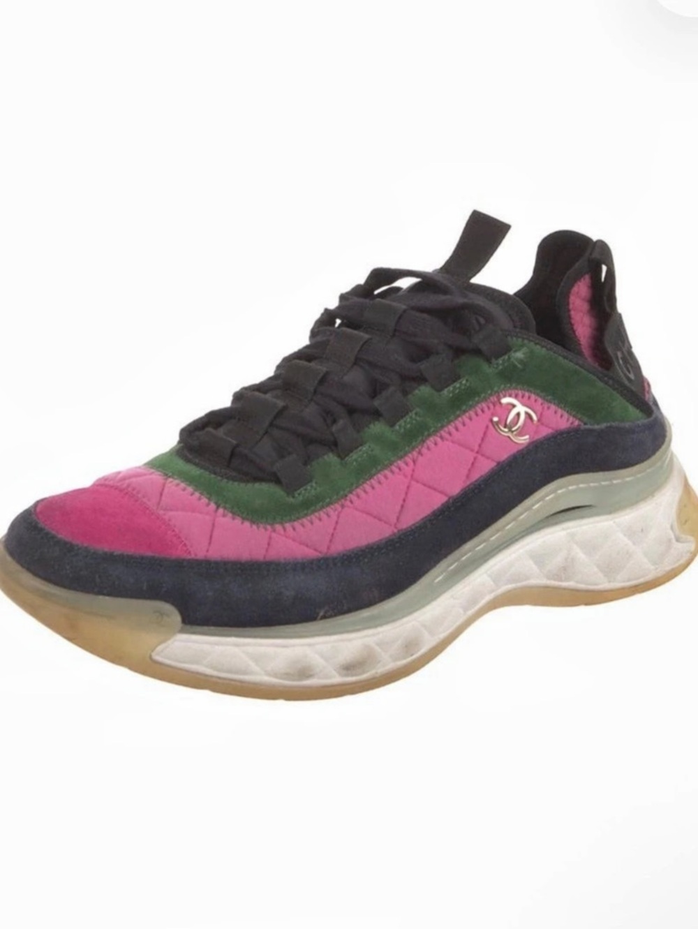 Chanel Cruise 2019 Multicolor Suede & Nylon CC Logo Runner Sneakers CC Logo